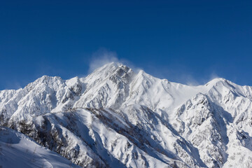 snow covered mountains