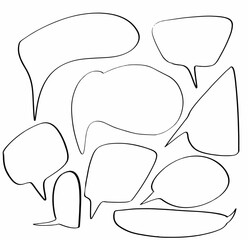 set collection hand drawn of speech bubbles
