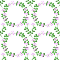 Seamless pattern of spring flowers. milk vetch flower pattern.