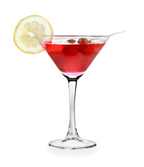 Fresh tasty colored cocktail with fruit