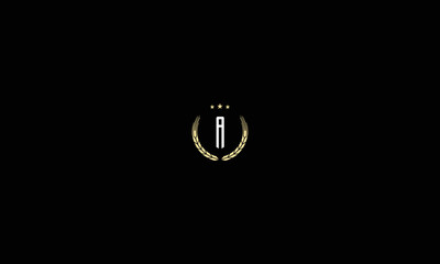 ALPHABET A LOGO IN WREATH SHAPE FOR VINTAGE OR FLAT LOGO DESIGN USE