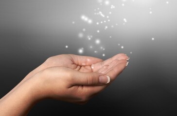 Prayer person praying god on dark background