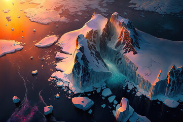 Fototapeta na wymiar Beautiful arctic landscape. Generative AI.