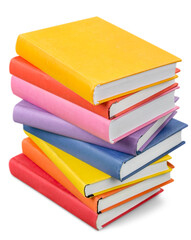 Collection stack of colored study books
