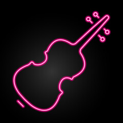 violin neon sign, modern glowing banner design, colorful modern design trends on black background. Vector illustration. © Oleh