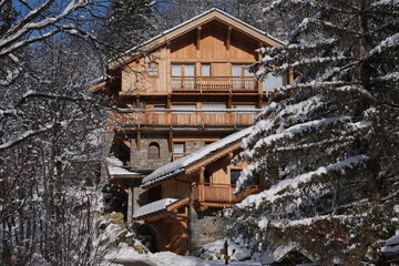 Mountain chalet in alps