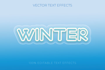 Winter text style with white and blue.
