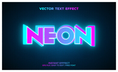 Neon Glow in 3D effect, text editable