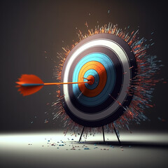 Fototapeta premium An Arrow Strikes On Target, with Generative AI Technology