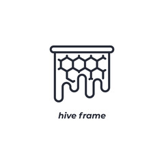 Vector sign hive frame symbol is isolated on a white background. icon color editable.