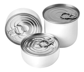 White metal cans
