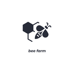Vector sign bee farm symbol is isolated on a white background. icon color editable.