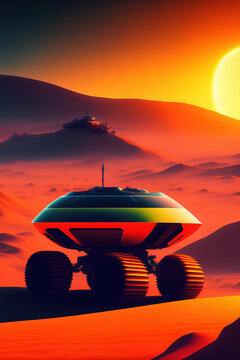 Bis spaceship in Cosmos. Generative AI.