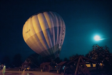 Balloon festival Ukraine night moon. September 13, 2019