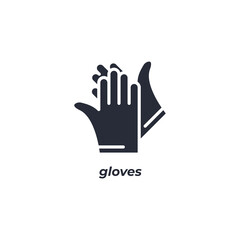 Vector sign gloves symbol is isolated on a white background. icon color editable.
