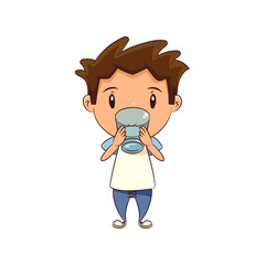 Child drink water