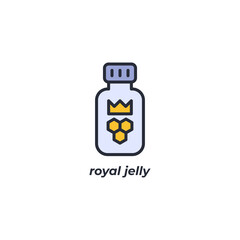 Fototapeta premium Vector sign royal jelly symbol is isolated on a white background. icon color editable.