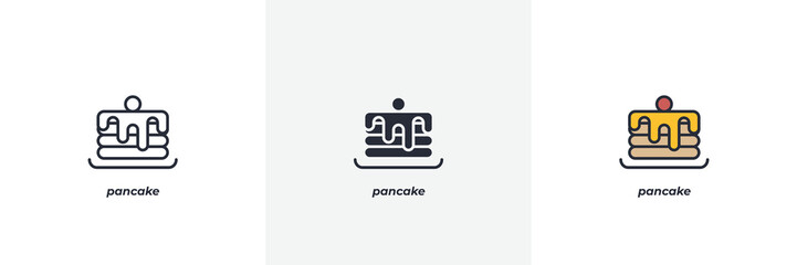 pancake icon. Line, solid and filled outline colorful version, outline and filled vector sign. Idea Symbol, logo illustration. Vector graphics