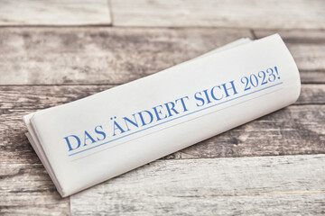 Obraz premium That will change in 2023 on the front page of a newspaper