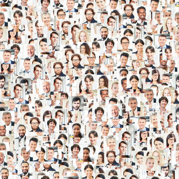 Many People as Business Team Background Texture