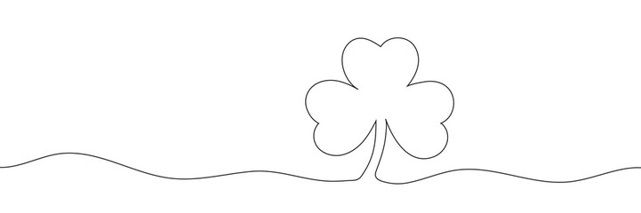 Clover leaf. continuous drawn one line. Vector illustration