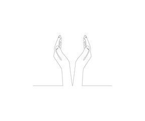 hand drawn single line.
illustration of two hands giving.
Icon symbol in simple terms.
doodle vector.