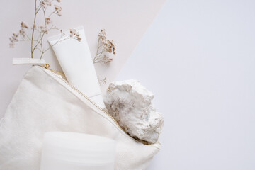 Natural Beauty Product Packaging Mockup Top View