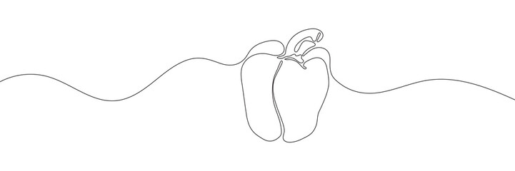 Bell pepper in continuous line drawing style. Vector illustration