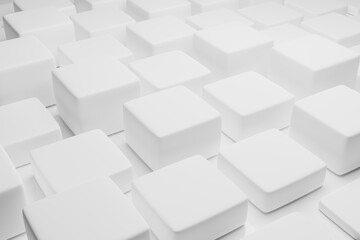 white cubes box abstract geometric background 3d