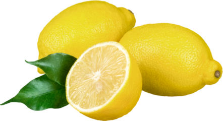 Fresh Lemons withe Leaves - Isolated