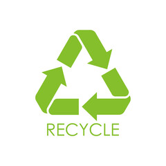Recycle Icon Symbol Vector Illustration Isolated on White Background.