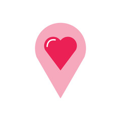 isolate valentine's day pink flat icon