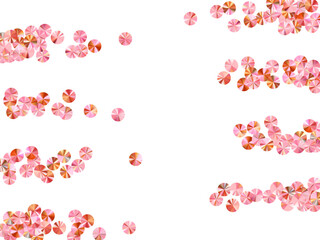 Rosy gold sequin confetti placer vector background. Birthday anniversary greeting card background.
