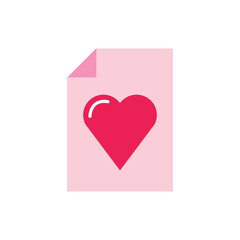 isolate valentine's day pink love letter flat icon