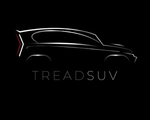 Suv Shadow Logo Design template with metallic effect