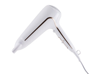 White hair dryer isolated on white background