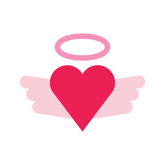 valentine's day pink big heart flat icon