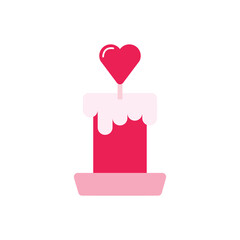 isolate valentine's day pink flat icon