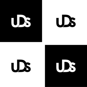 uds lettering initial monogram logo design set