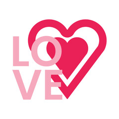 isolate valentine's day pink flat icon