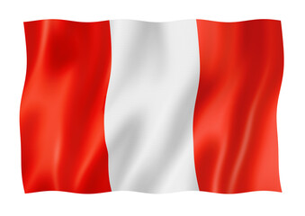peruvian flag isolated on white