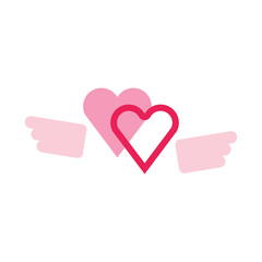 isolate valentine's day pink flat icon