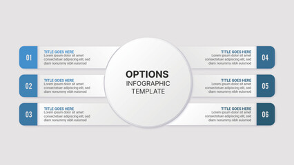 Six 6 Steps Options Circle Round Infographic Template Design