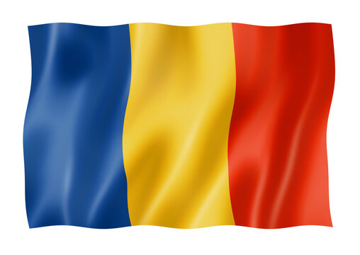 Romanian flag isolated on white