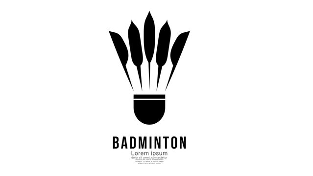 Badminton shuttlecock logo , badminton sports with copy space for text  ,  illustration Vector EPS 10