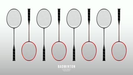 Badminton racket with white badminton shuttlecock , court indoor badminton sports wallpaper with copy space for text  ,  illustration Vector EPS 10