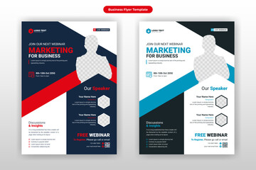 Creative Corporate Business Marketing Conference Flyer Brochure Template Design, abstract business webinar flyer, and vector template design