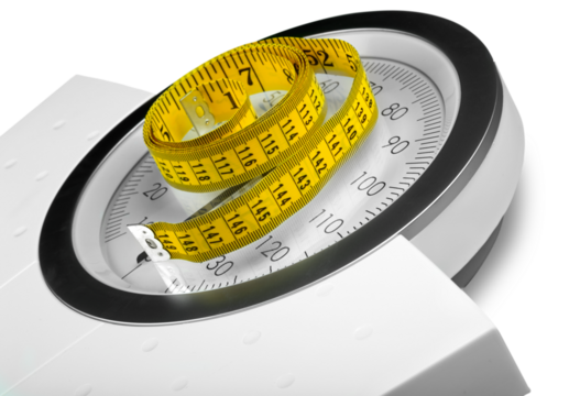 A Measuring Tape on a Weight Scale