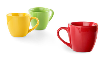 Colorful ceramic coffee and tea cups