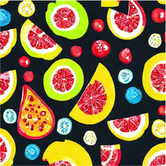 Collage mit frischem Obst